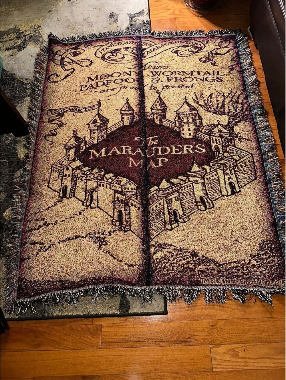 Warner Bros. Harry Potter Marauder's Map Woven Throw Blanket